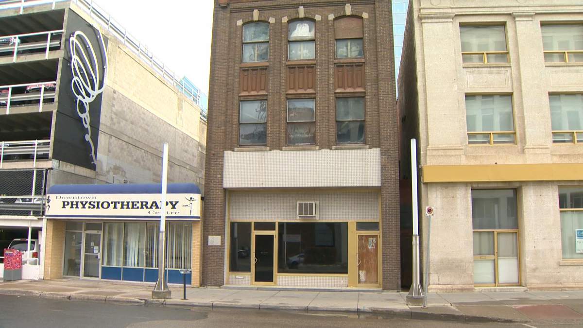 The site was the former location of St. Mary’s Roman Catholic Church, constructed in 1883. Louis Riel’s body was briefly interred at this location after his execution.