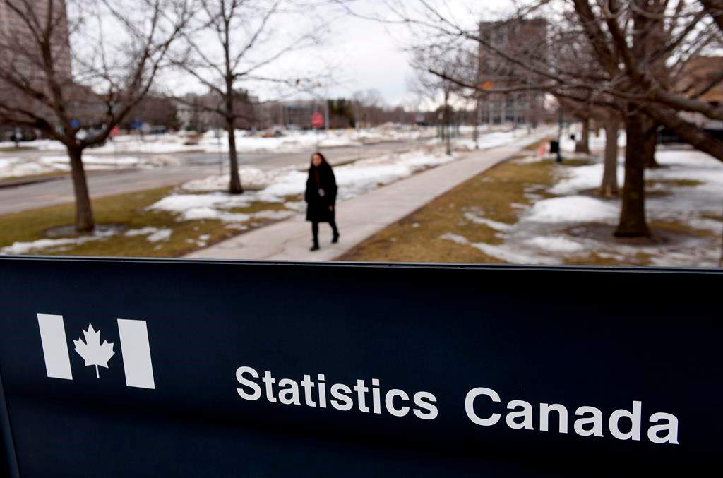 A sign outside a building at Statistics Canada in seen in Ottawa on Friday, March 12, 2021. 