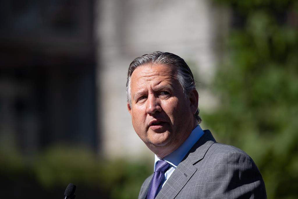 Vancouver Mayor Kennedy Stewart, shown in this Wednesday, July 28, 2021, file photo, is proposing a climate levy that he hopes will be included in the city's 2022 budget. THE CANADIAN PRESS/Darryl Dyck.