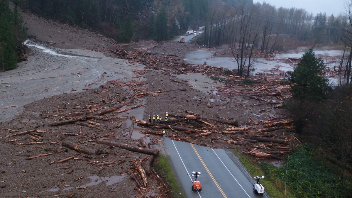 Assessing damage at Ruby Creek.