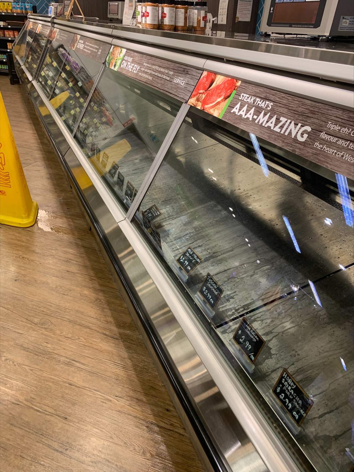 Bare shelves in Abbotsford.