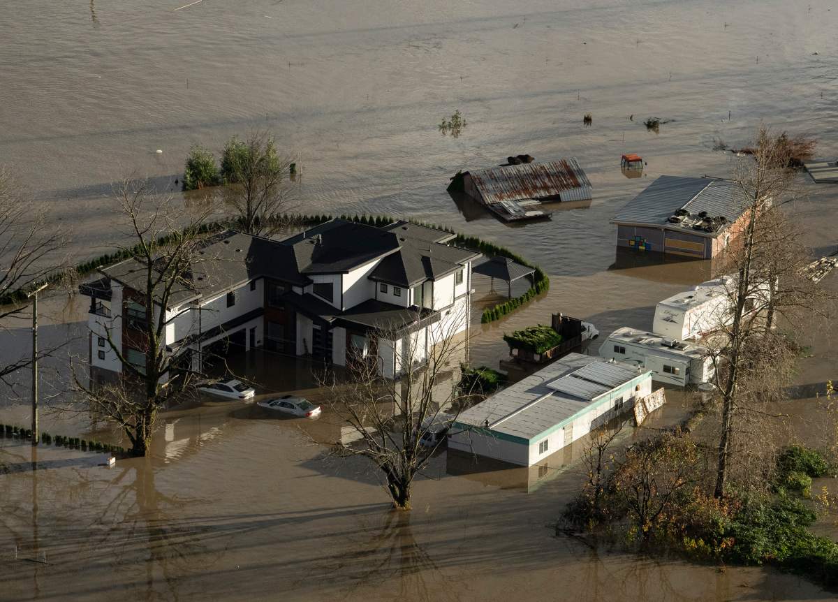 Aerial photos show flooding in Chilliwack, B.C.