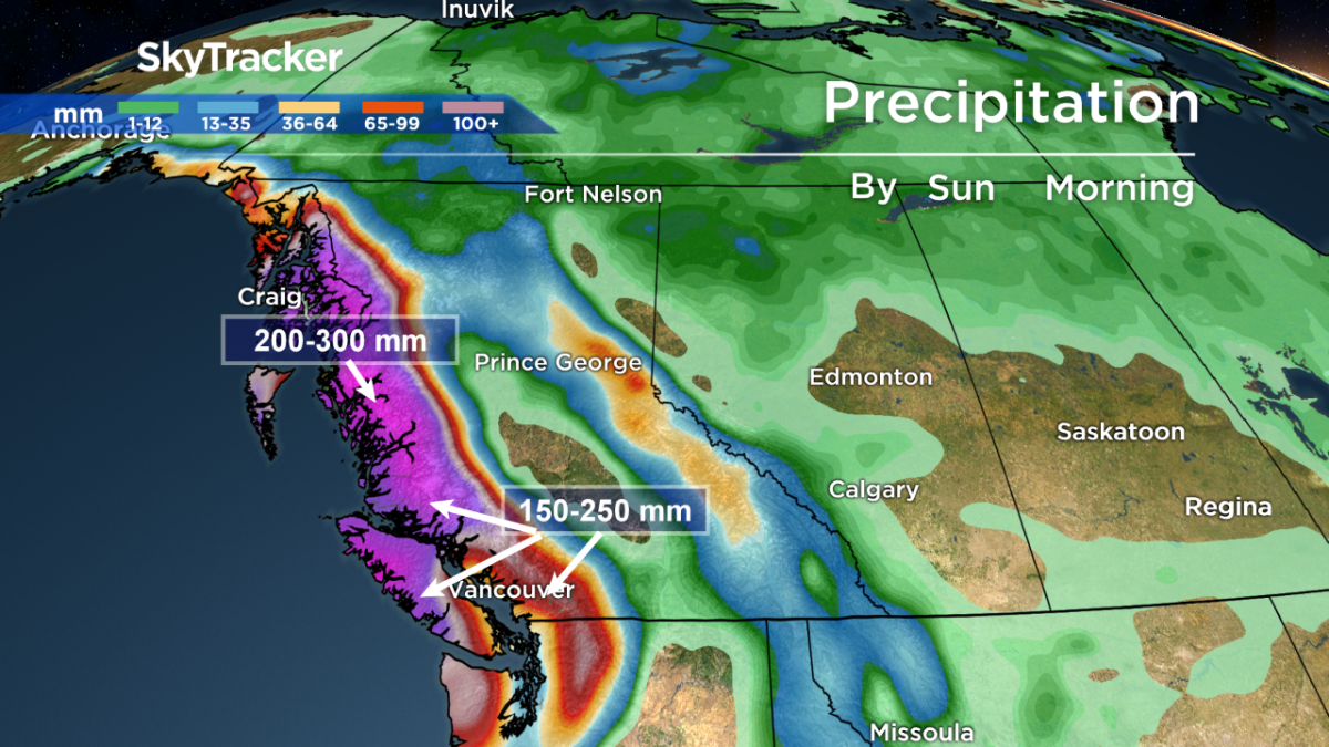 B.C. rainfall projections atmospheric rivers