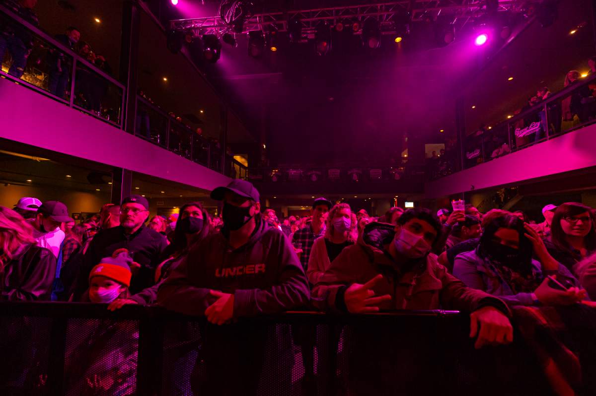 People enjoying live music at the SiriusXM Top of the Country Finale Concert on Nov. 26, 2021