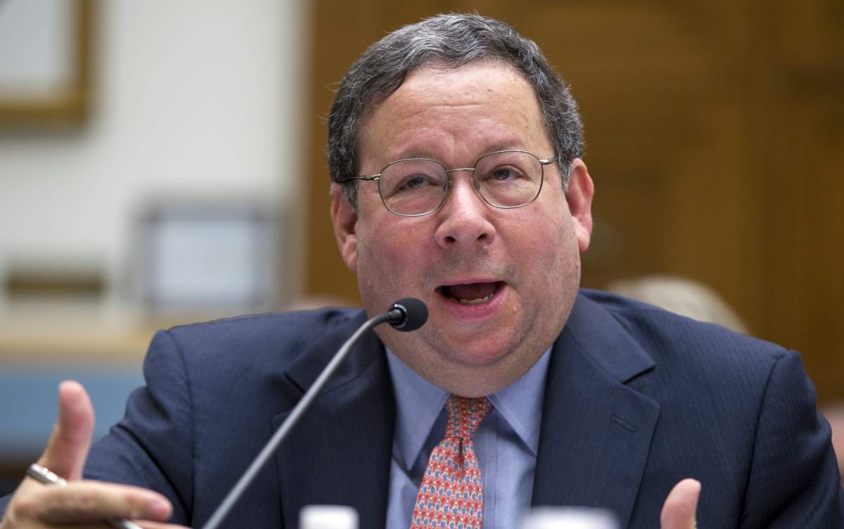 FILE - In this May 8, 2014, file photo David Cohen, Executive Vice President, Comcast Corporation testifies during the House Judiciary Subcommittee on Regulatory Reform, Commercial, and Antitrust Law oversight hearing on the proposed merger of Comcast and Time Warner Cable, on Capitol Hill in Washington. President Joe Biden is nominating Cohen to serve as his ambassador to Canada, according to the White House. (AP Photo/Carolyn Kaster, File).