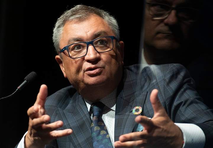 Horacio Arruda, Quebec Director of Public Health speaks during a news conference in Montreal, Tuesday, August 24, 2021.