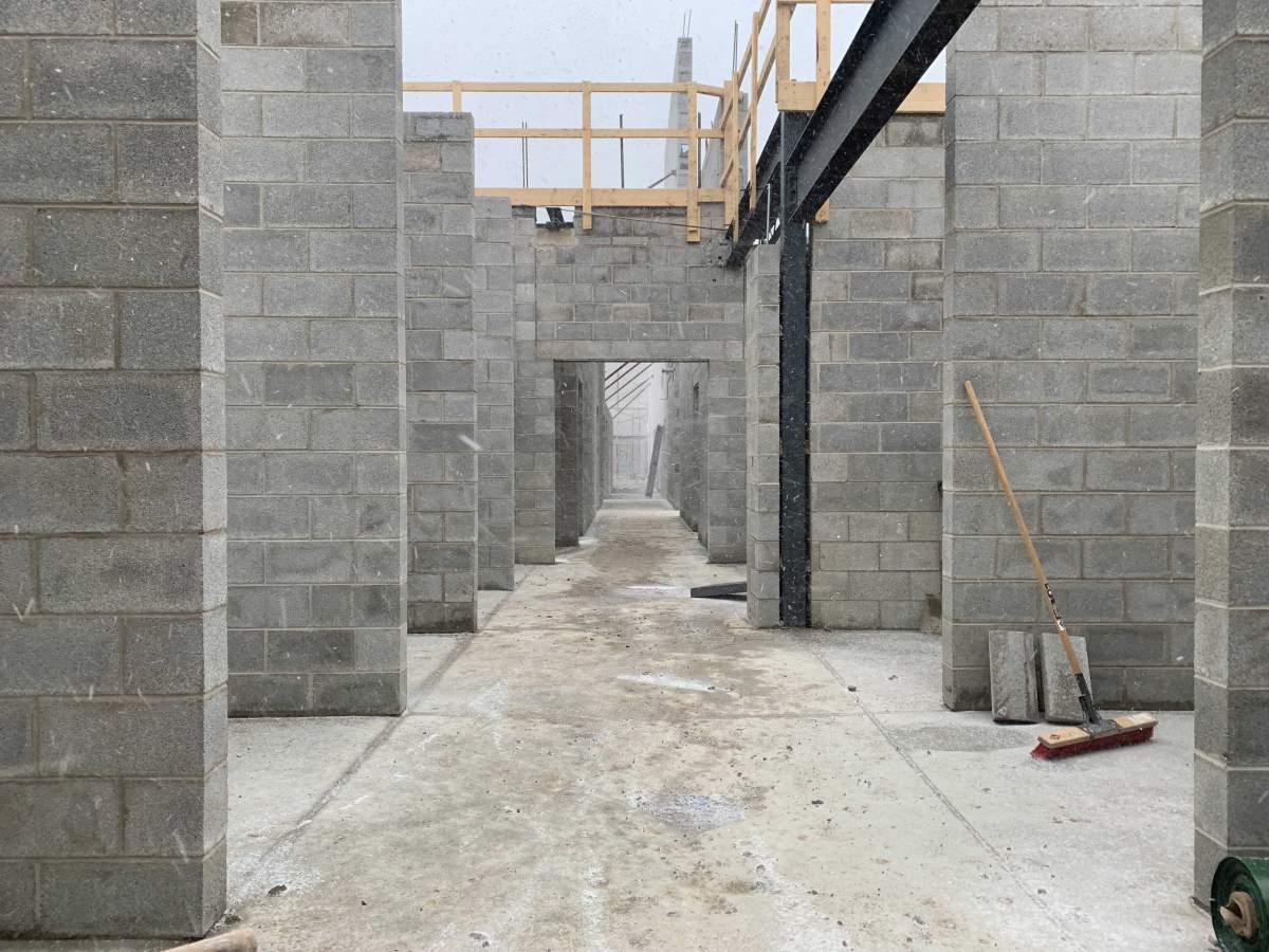 Construction continues on the dog rehab centre.