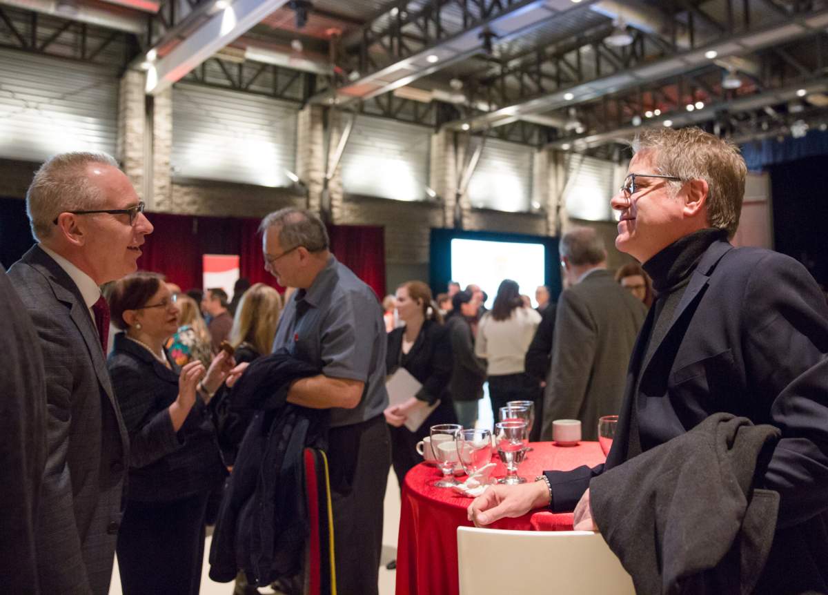 Darren Lund with Ed McCauley, the University of Calgary’s president and vice-chancellor.