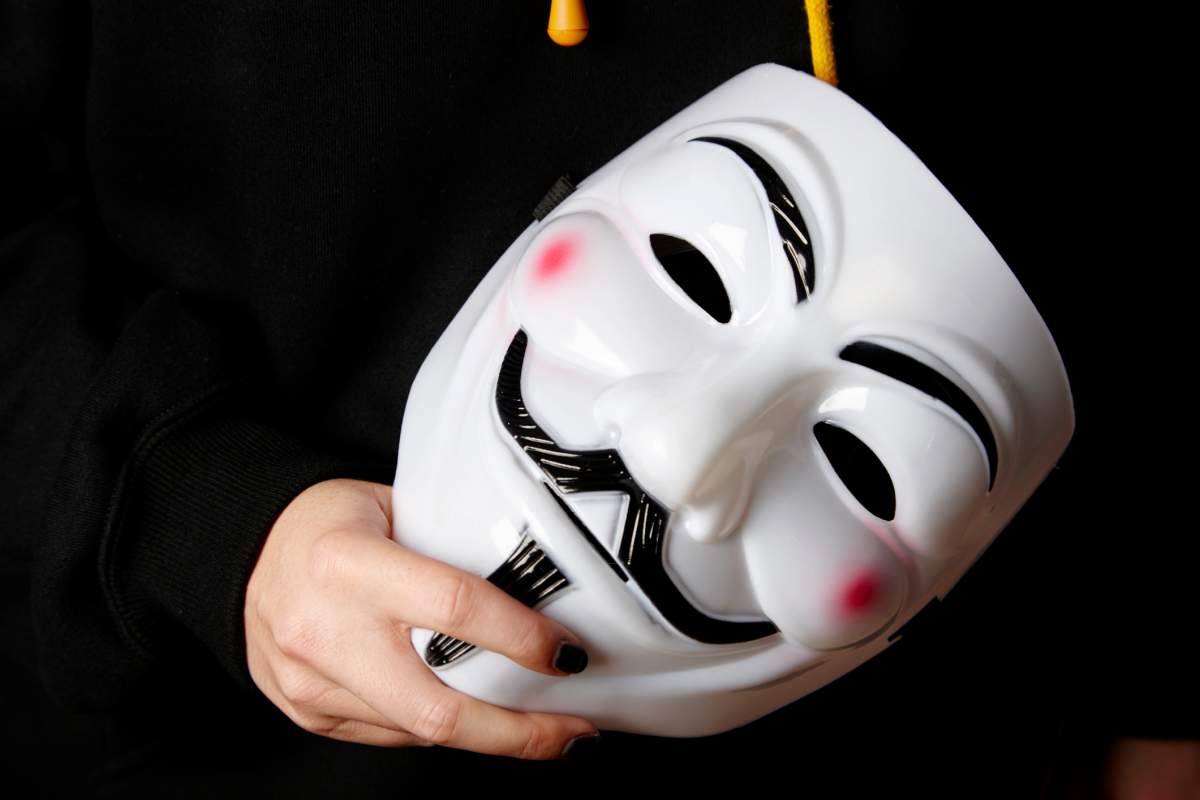 Guelph police say a couple were pepper-sprayed by someone wearing a Guy Fawkes mask on Halloween. 