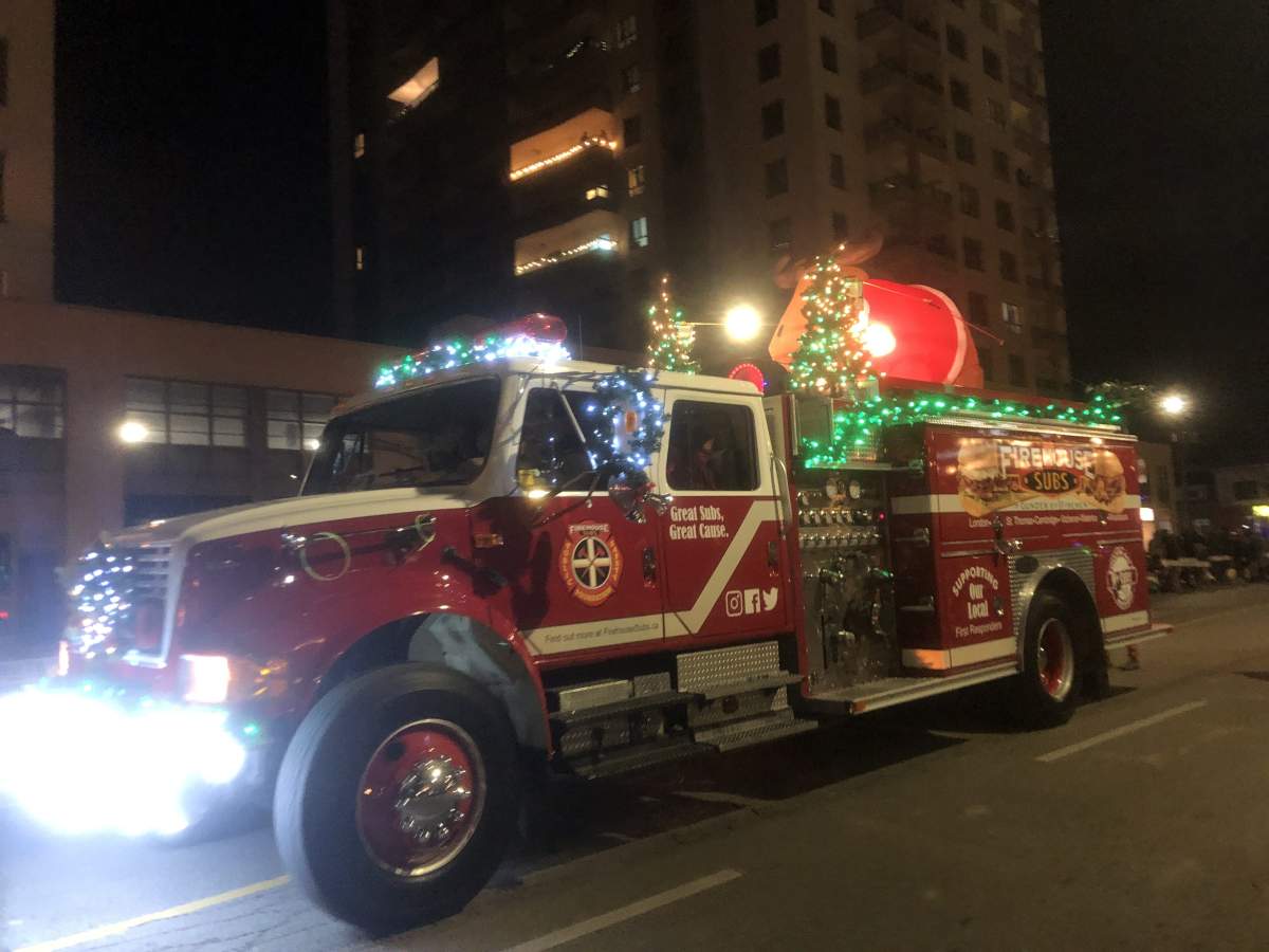 Firehouse Sub truck at the 2021 London Santa Claus Parade Nov. 13, 2021