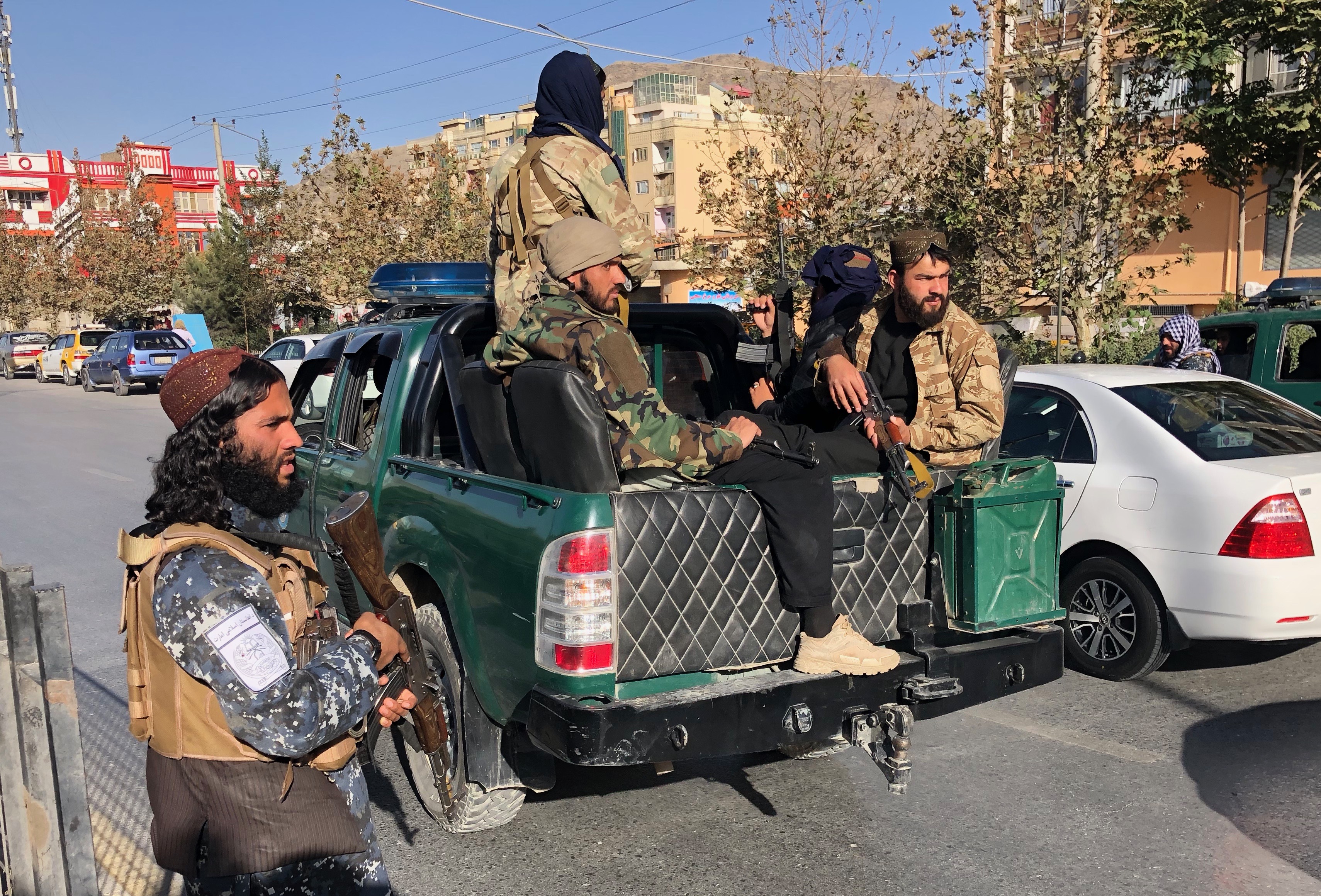Taliban checkpoint in Kabul, Oct. 20, 2021.