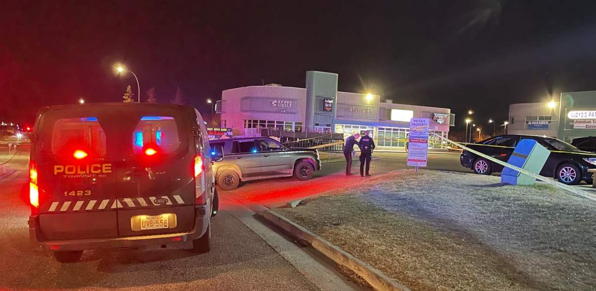 Calgary police responded to a fatal shooting in the 200 block of 28 Street S.E. on Monday, Nov. 22, 2021.