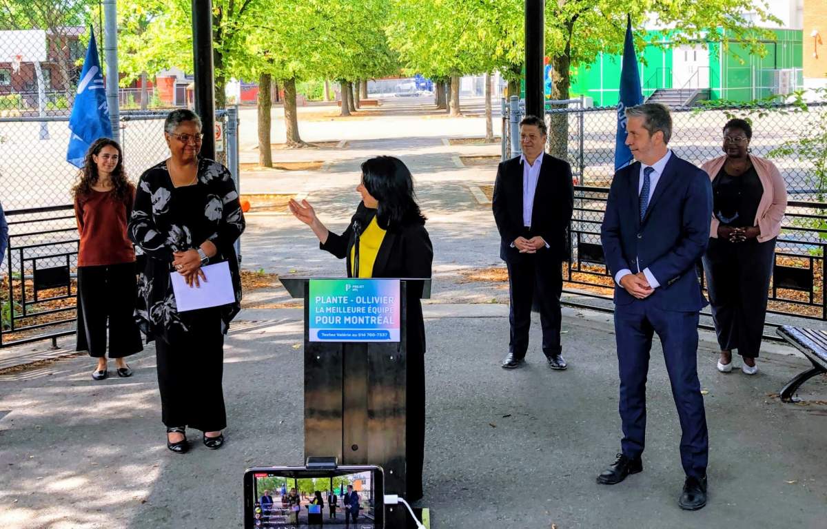 Josefina Blanco along with Rosemont-La Petite-Patrie's elected officials and Valérie Plante on the campaign trail.