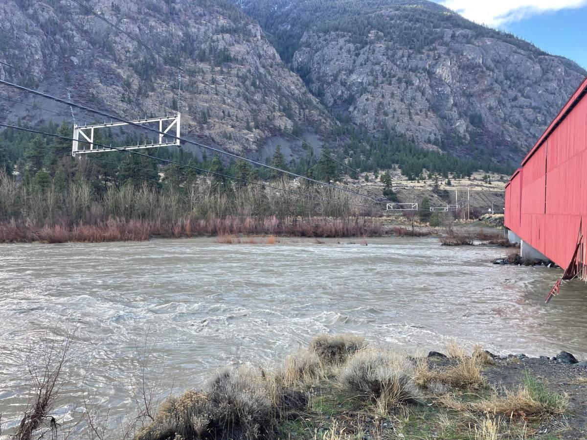 Riverbanks are near full along the Similkamen river in Keremeos.
