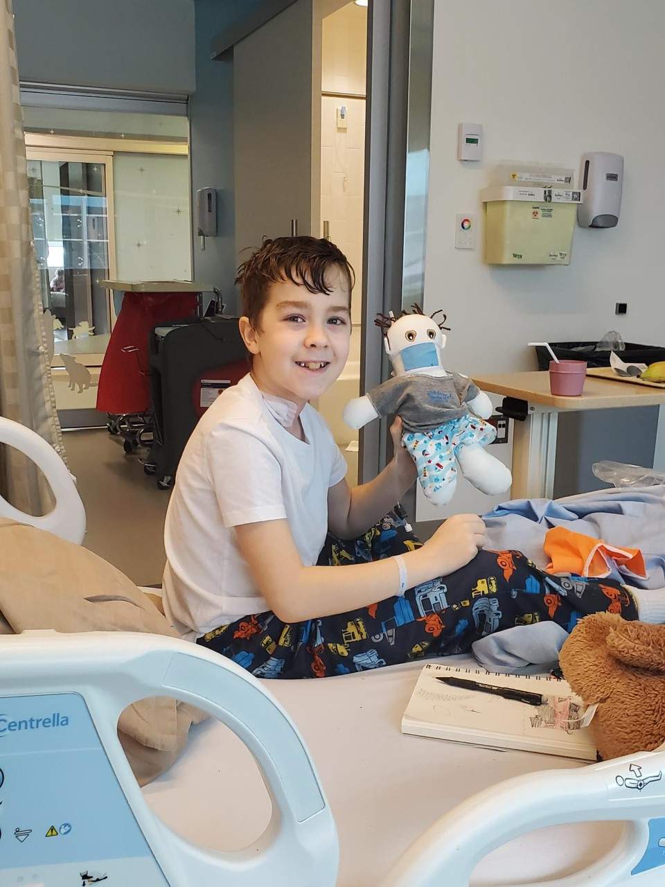 Aven Bashforth in hospital.