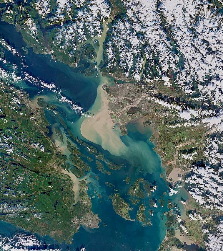 B.C.'s flood and runoff into the Fraser River could be seen from space.