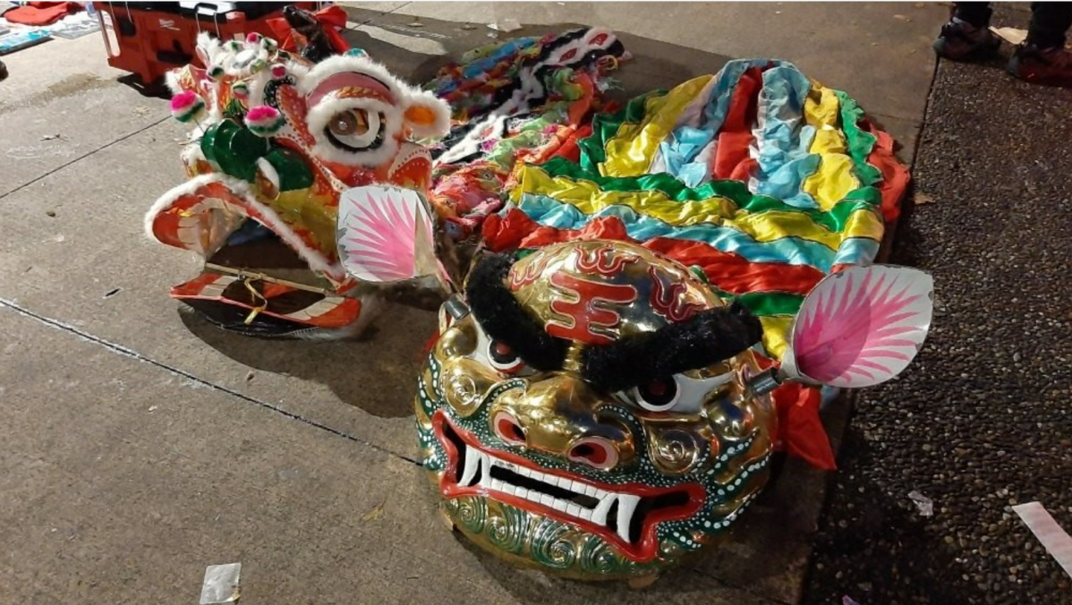 Vancouver police have seized two ceremonial lion costumes from a sidewalk sale on East Hastings Street in Vancouver.