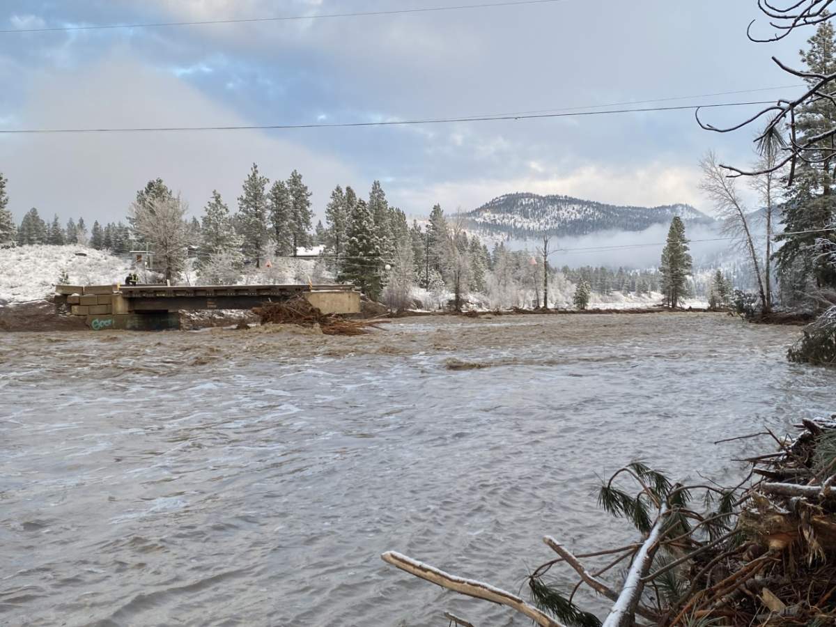 A look at the water levels in Spius creek in Merritt on Monday.
