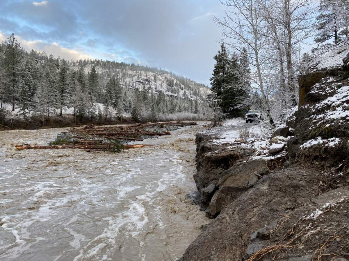A look at the water levels in Spius creek in Merritt last week.