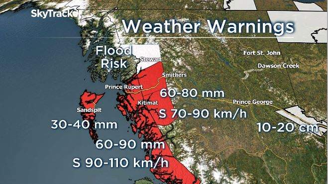 New flood concerns as next atmospheric river makes landfall on B.C. north, central coasts - image