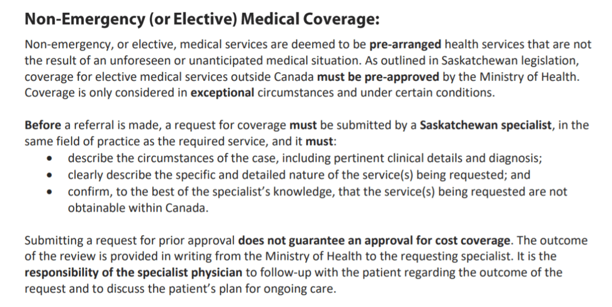 This screenshot shows details regarding out-of-country care coverage.