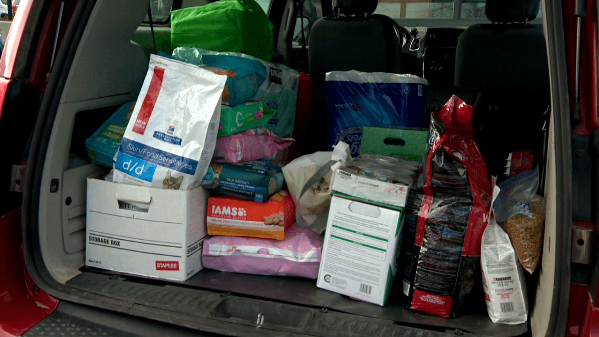 Donations for MEOW Foundation in Calgary on Saturday, Nov. 13, 2021.