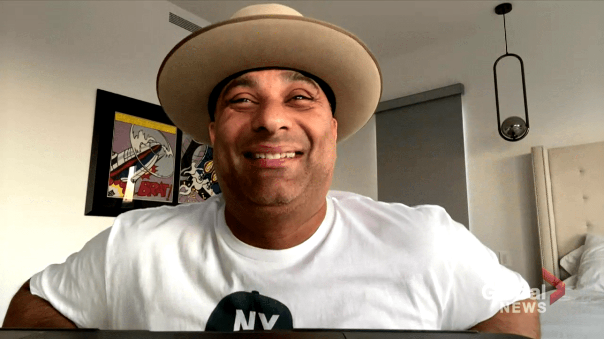 Comedian Russell Peters talks to Global News Calgary from Las Vegas on Wednesday, Nov. 24, 2021.