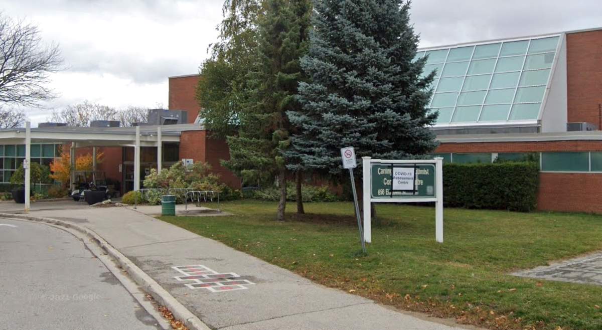 The Carling Heights COVID-19 assessment centre in London, Ont. in October 2020.