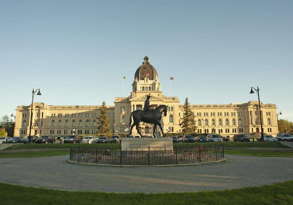 The Saskatchewan legislature at Wascana Centre in Regina on Saturday, May 30, 2020. THE CANADIAN PRESS/Mark Taylor.