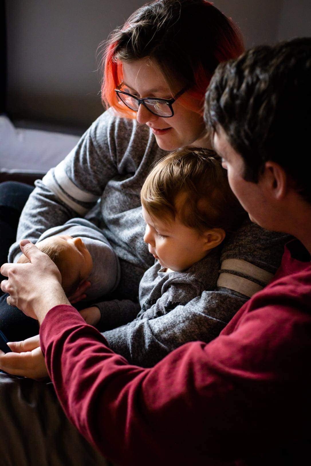 Samantha Tranter, pictured with her two children and husband. Tranter delayed having her second child due to the pandemic. Supplied