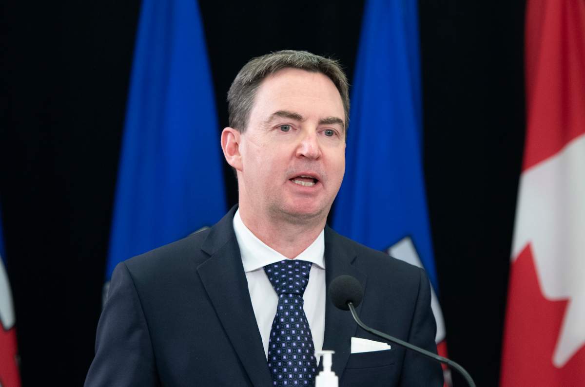 Alberta Minister of Health Jason Copping at an update on COVID-19 on September 21, 2021.