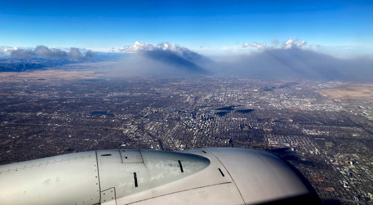 Colorado Wildfires from the air on Dec. 30.