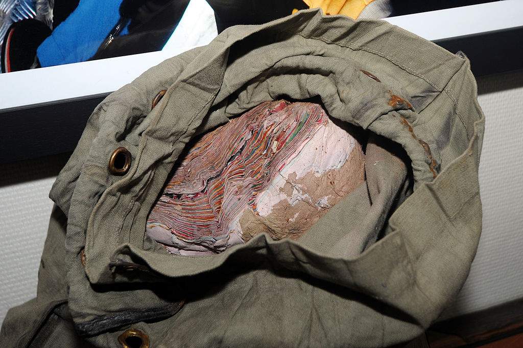 A photo taken in 2012 shows the bag of diplomatic mail belonging to the Indian Government, which was found at des Bossons glacier.