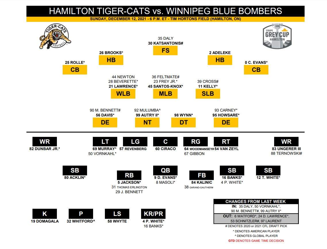 Grey Cup rematch: Tiger-Cats seek redemption vs. Blue Bombers - image