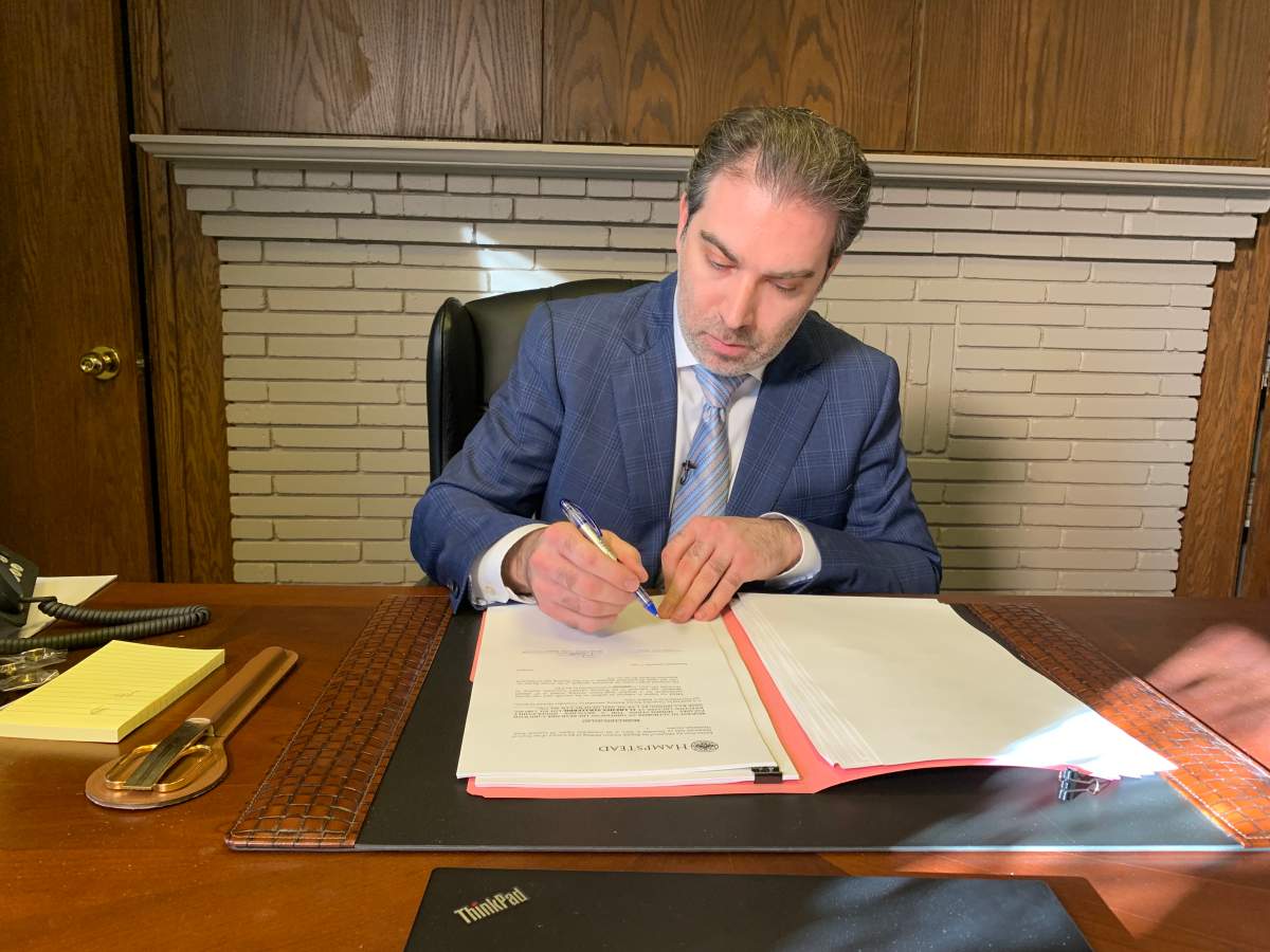 Jeremy Levi, Mayor of Hampstead, at his desk