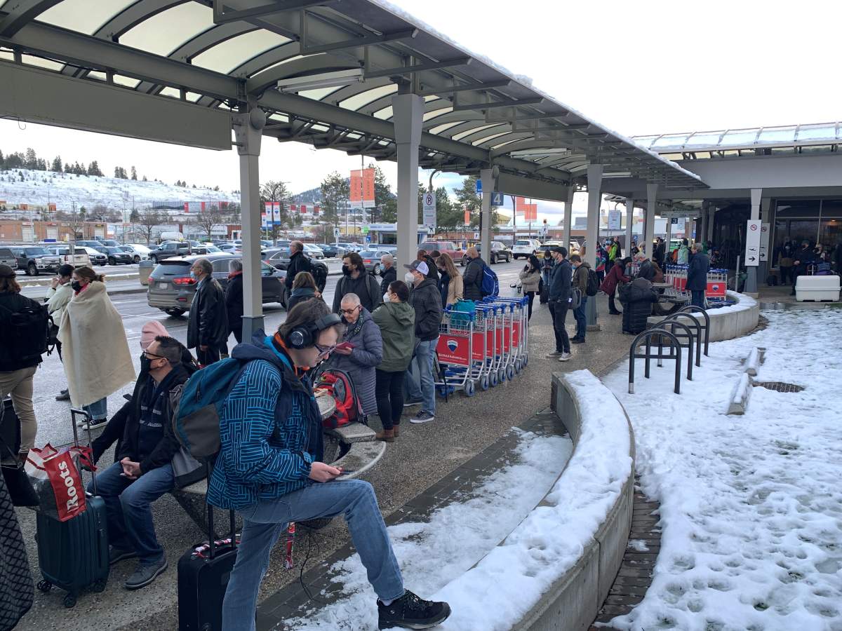 Passengers were temporarily evacuated from the main terminal building at Kelowna International Airport on Saturday morning because of a false fire alarm.