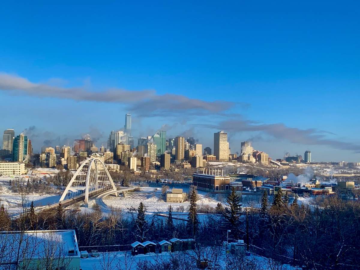A file photo of Edmonton in the winter.