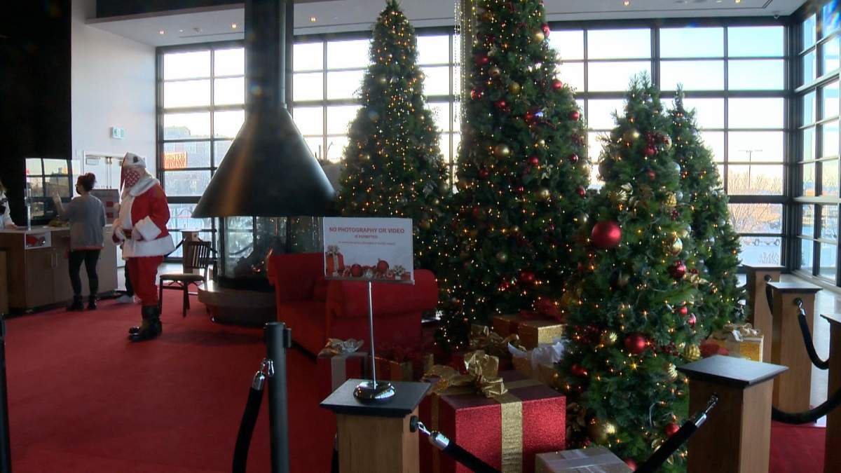 Silent Santa Claus at Midtown Plaza in Saskatoon.