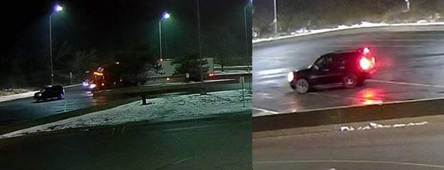 Quinte West OPP say this vehicle dropped off four people at a trucking facility before they allegedly stole two transports. 