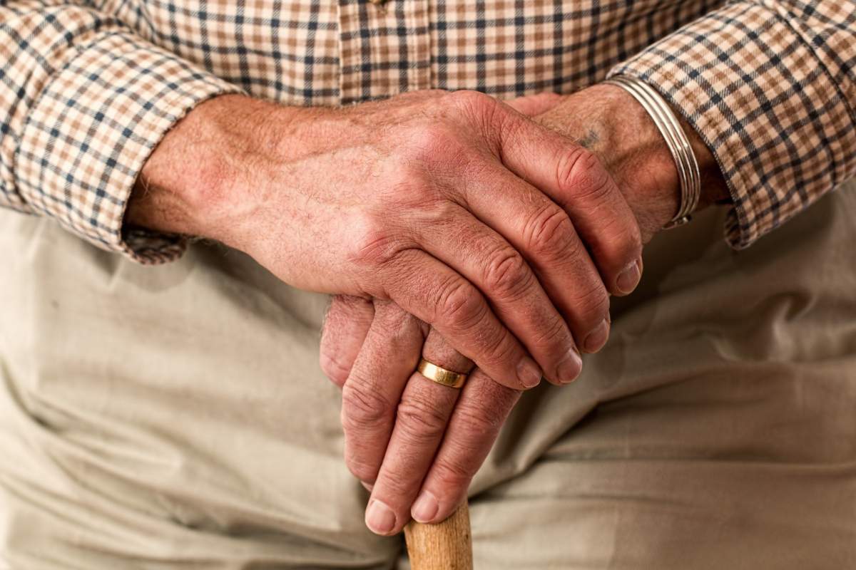 File photo of a elderly man's hands.