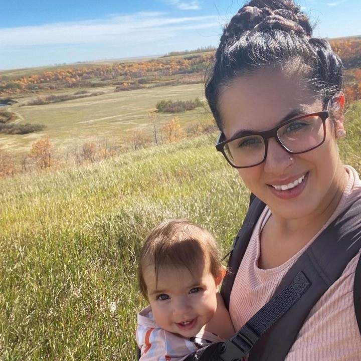 Kaitlin Funke and her eight-month old daughter.