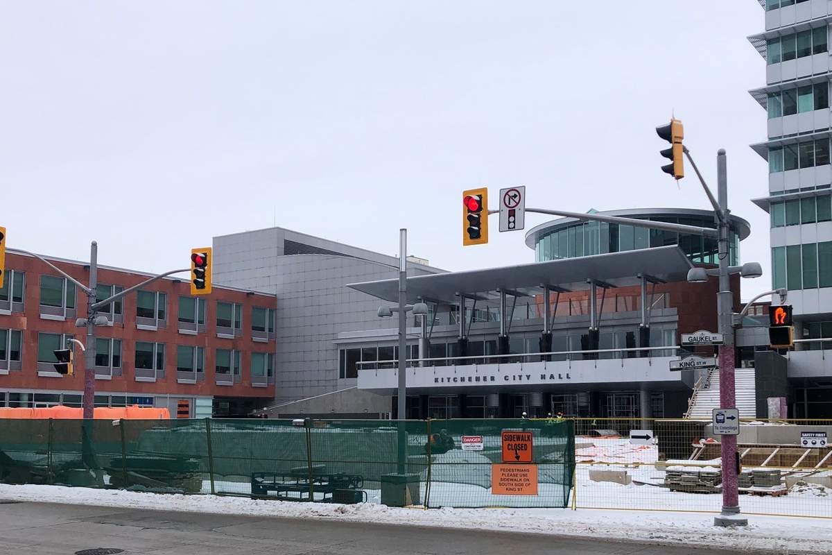 Kitchener City Hall remains under construction.