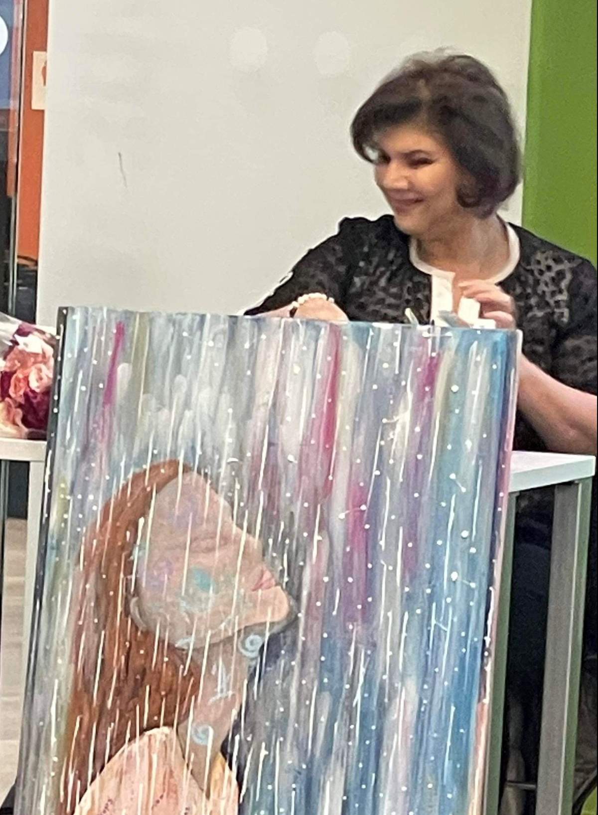Live painting inspired by Saqi’s poetry at Halifax Central Library.