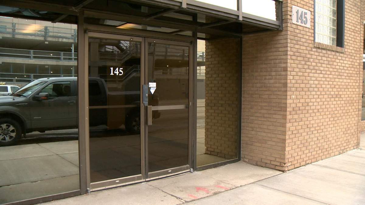 The location of the temporary shelter facility at 145 1st Ave. N., Saskatoon.