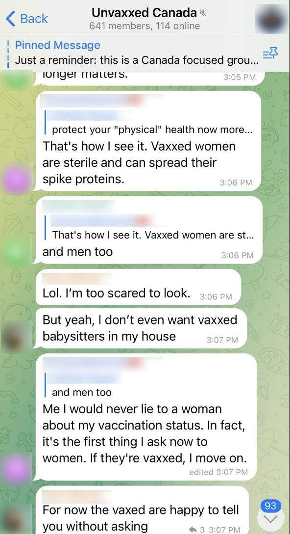 Unvaccinated people on a Telegram channel speak about navigating the world of dating during the pandemic.