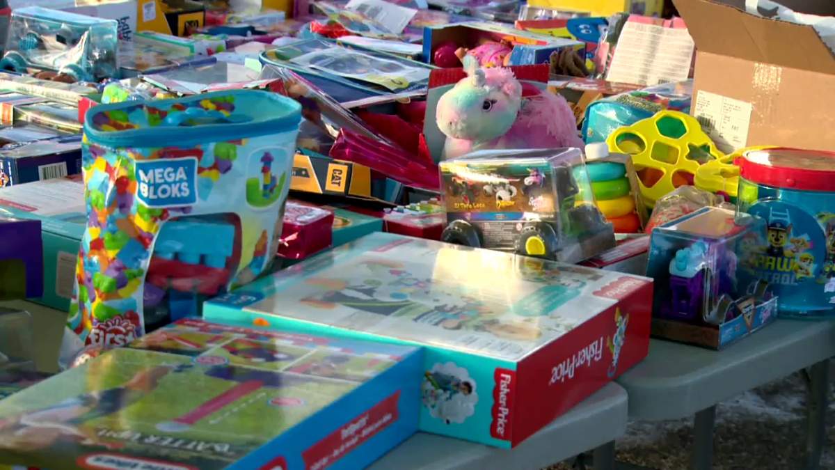 A toy drive was held in Calgary on Sunday, Dec. 5, 2021.