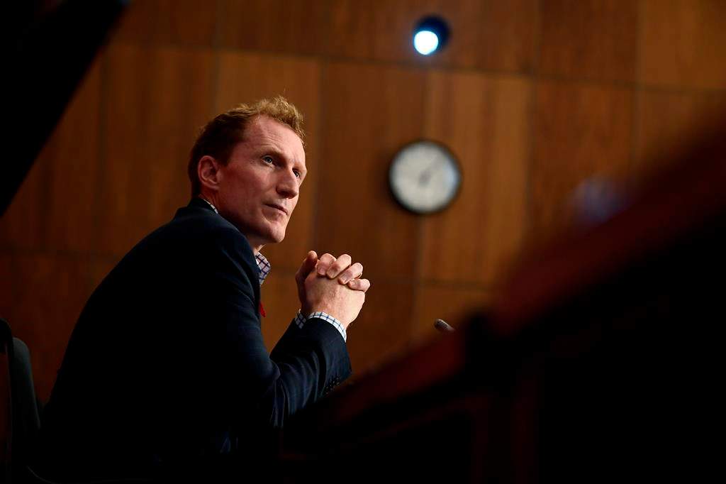 Minister of Crown-Indigenous Relations Marc Miller participates in a news conference regarding the order from the Canadian Human Rights Tribunal to compensate Indigenous children and their families, in Ottawa, on Friday, Oct. 29, 2021. THE CANADIAN PRESS/Justin Tang.