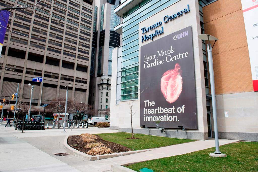 Toronto General Hospital in Toronto is shown on Thursday April 5, 2018. Ontario hospitals are feeling the brunt of soaring COVID-19 case counts as the virus rips through the province at record speed and infects high numbers of patients and health care workers. THE CANADIAN PRESS/Doug Ives.