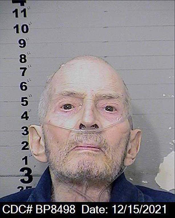 This Wednesday, Dec. 15, 2021 photo, released by the California Department of Corrections and Rehabilitation, shows Robert Durst. (California Department of Corrections and Rehabilitation via AP)