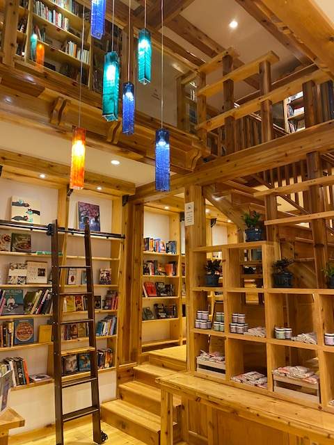 The interior of Agricola Street Bookstore is seen.